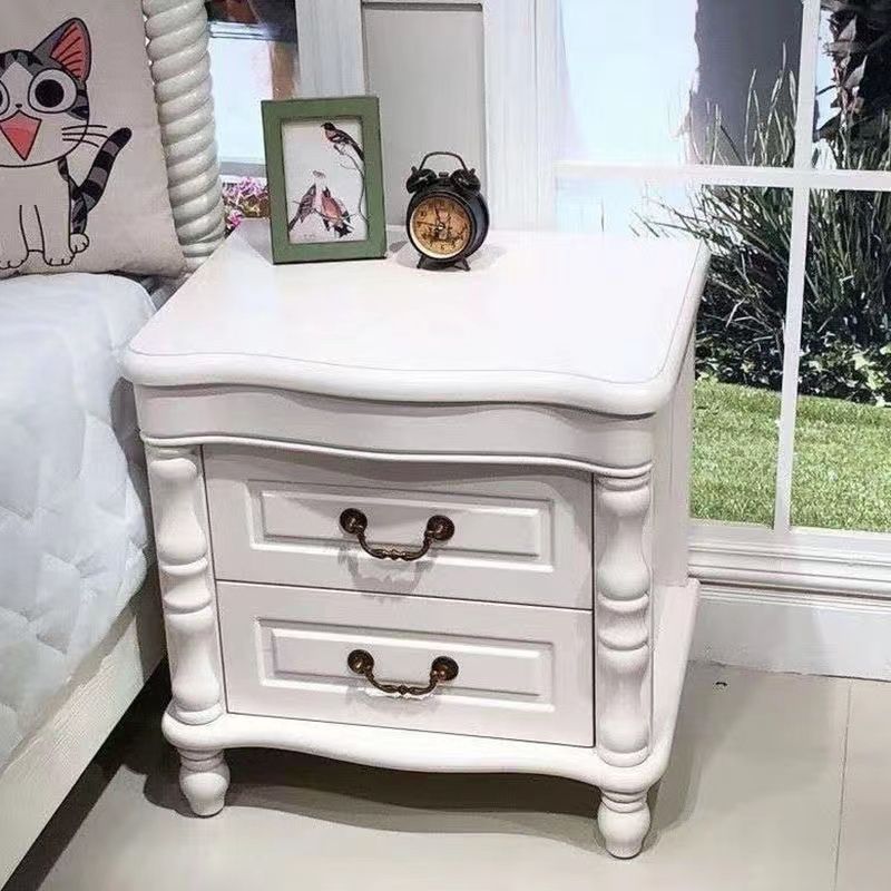 Solid wood bedside table American bedside table European bedroom household storage cabinet Simple modern mini narrow cabinet