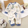 Baby pure cotton onesie baby 180g boneless romper thin cotton thickened partial placket romper kids pullover onesie