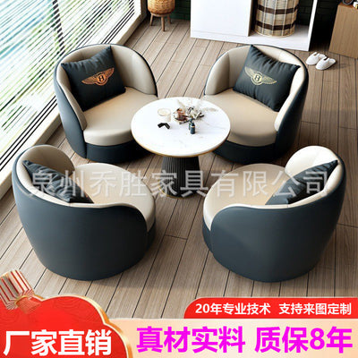 Modern minimalist cat paw leather sofa chair - trendy apartment bedroom balcony living room single seater light luxury sofa table and chair set