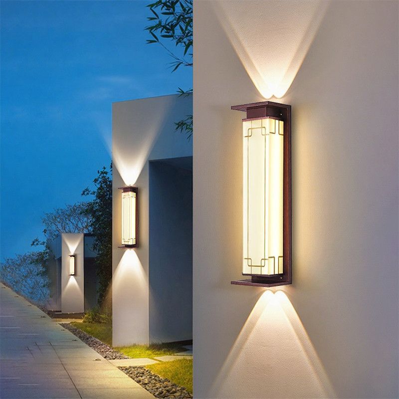 Solar powered waterproof wall light - up & down lighting, premium outdoor garden fence, chinese style pillar, balcony, villa wall sconce