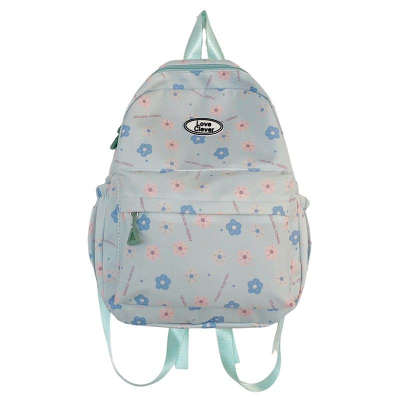 Niche original floral design schoolbag high value large capacity lightweight versatile backpack travel attendance backpack
