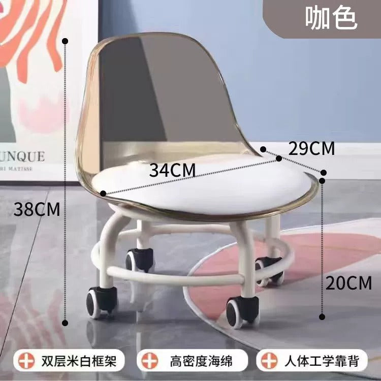 Popular for homemultifunctional beauty seam round stool chair pulley low stool universal wheel small stool with wheels rental room stool