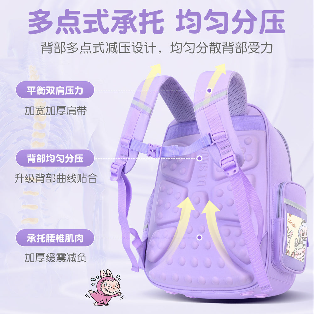 Labubu backpack - new 2026 model for elementary school students (grades 1-6). lightweight, spine-protecting, and load-reducing design for boys and girls