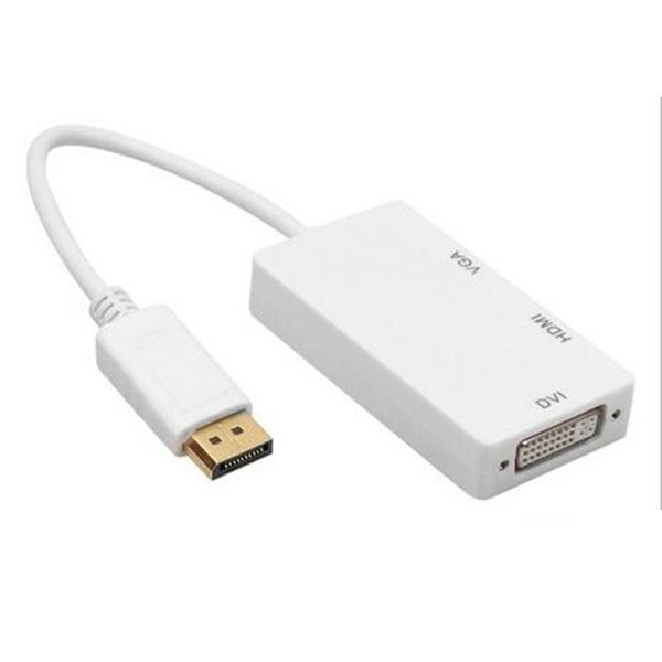 Standard DP to HDMI + DVI + VGA 3-in-1 Converter Computer External Monitor Projector TV