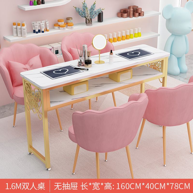 Accessible luxury high-power vacuum cleaner manicure table and chair imitation marble suit double popular table economical manicure table