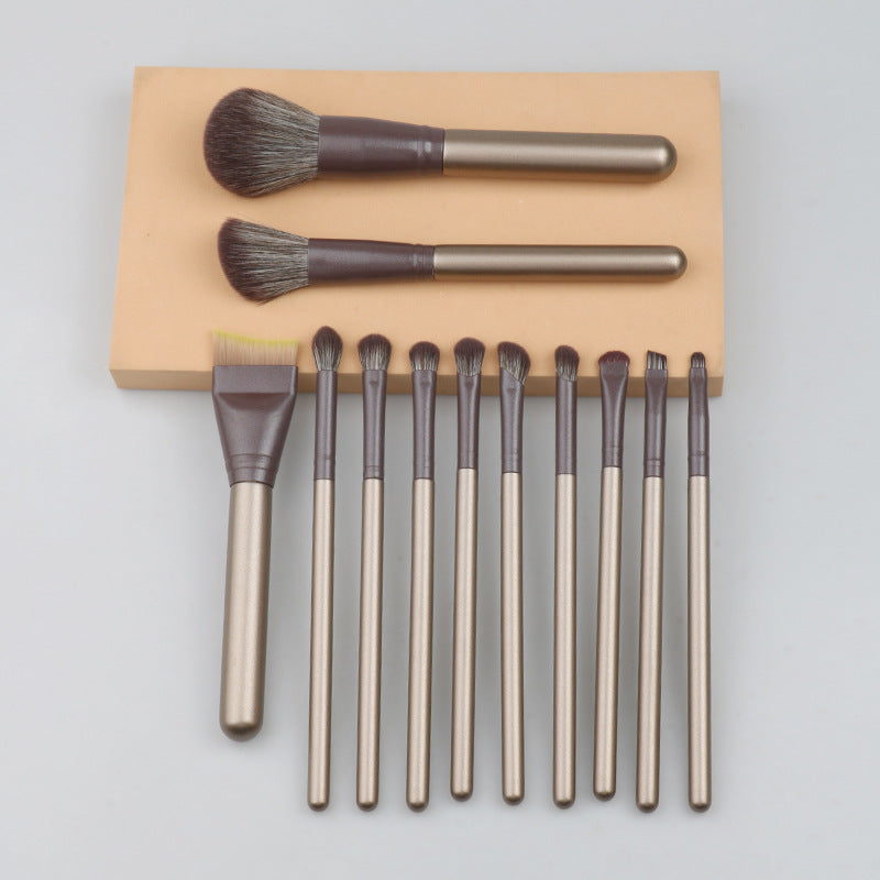 Sloped wooden handle blush contour brush powder brush soft makeup application natural highlight makeup brush portable makeup brush set