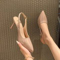 Nude french pure lust style high heels women's stilettos 2025 spring and summer new arrivalsexyelegant pointed toe plus sizeflats women
