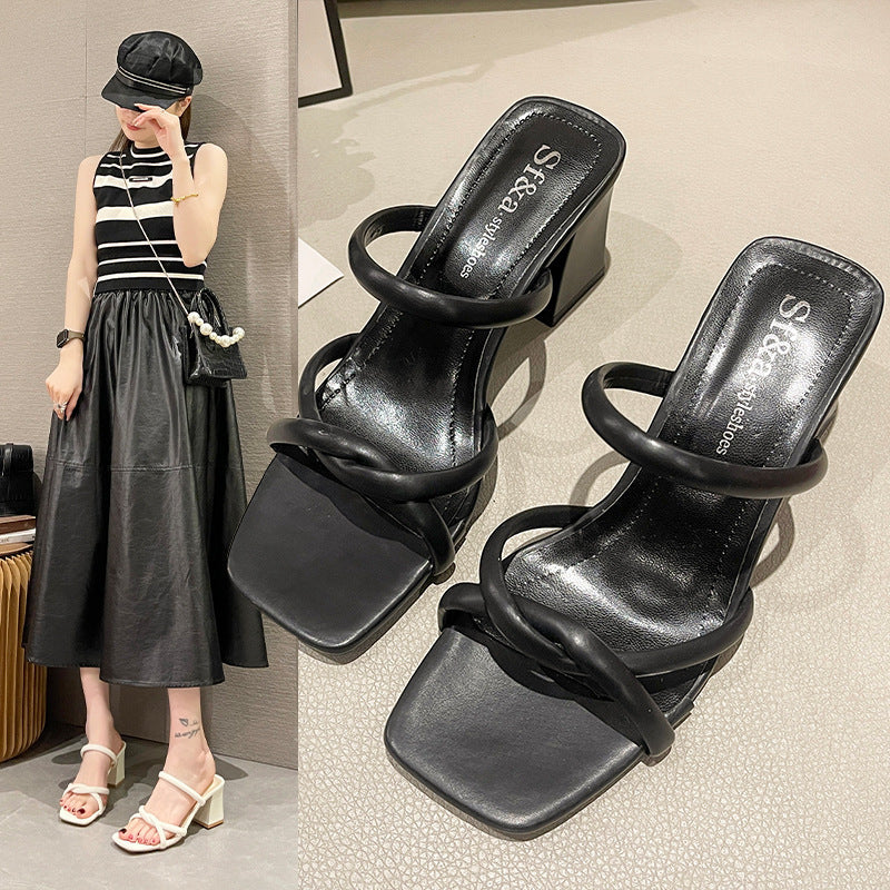 Women's summer sandals & slides: new 2024 styles - fashionable, versatile, chunky heel, fairycore, retro french, niche high heels