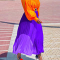 D436 independent station plus size women's clothing  autumn new arrivalfashion elastic pleated skirt plus sizeexport a-line skirt