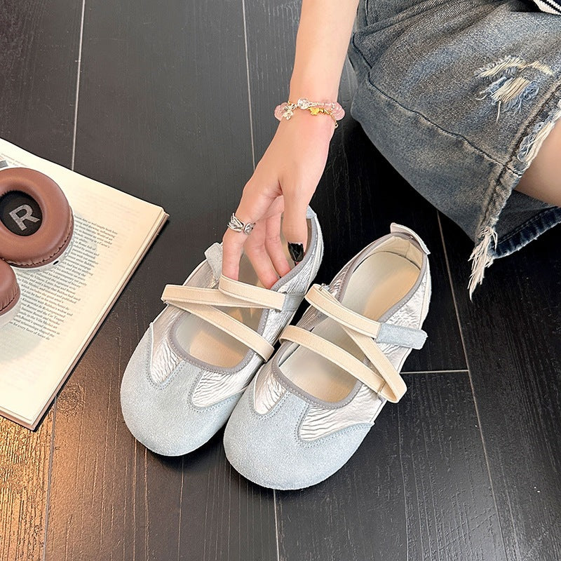summer new arrival: plus-size women's casual comfortable breathable soft sole velcro versatile flats - wholesale