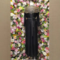 Classy lady style export beading shawl long sleeves pleated loosedress metal belt banquet long dress women
