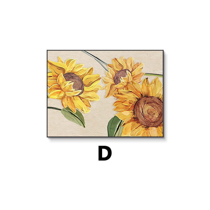 Nordic sunflower restaurant meter box decorative painting living room occlusion box power supply mural switch main switch box hanging painting