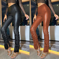 new arrival pile pants high waistpantspu leather pants female sexy tight shiny  best selling leather pants for women