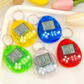 creative round keychain tetris mini game console toy handheld electronic game console charm