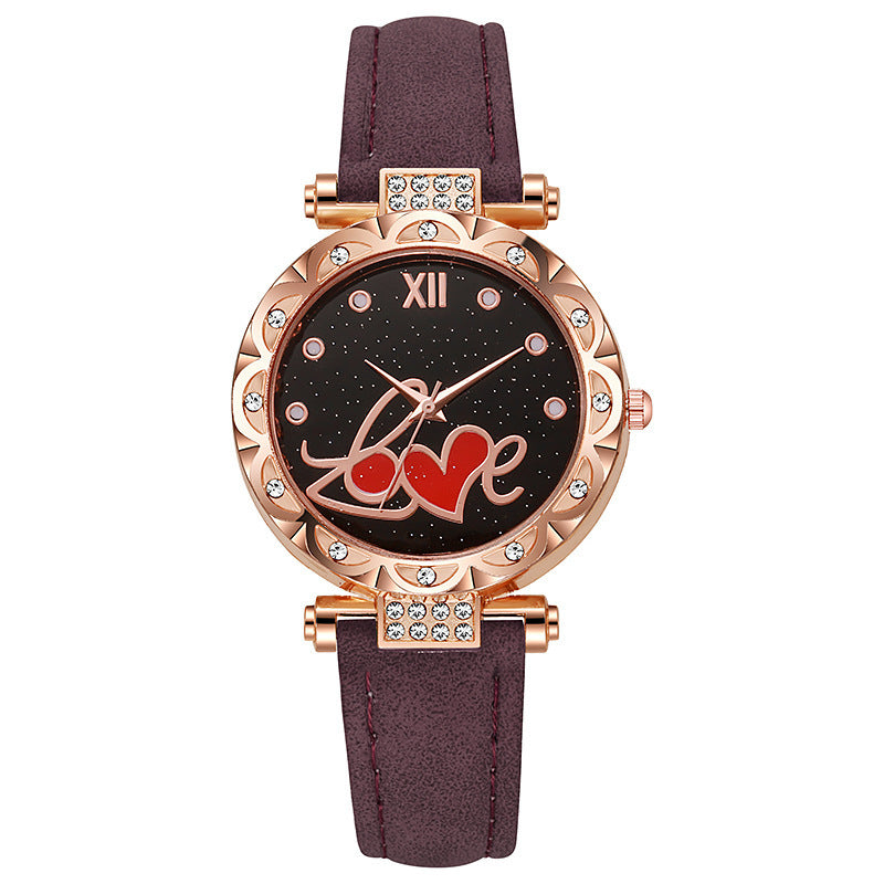 New arrival diamond-encrusted fashioncasual belt watch women's casual student quartz women's watch manufacturer wholesale watch