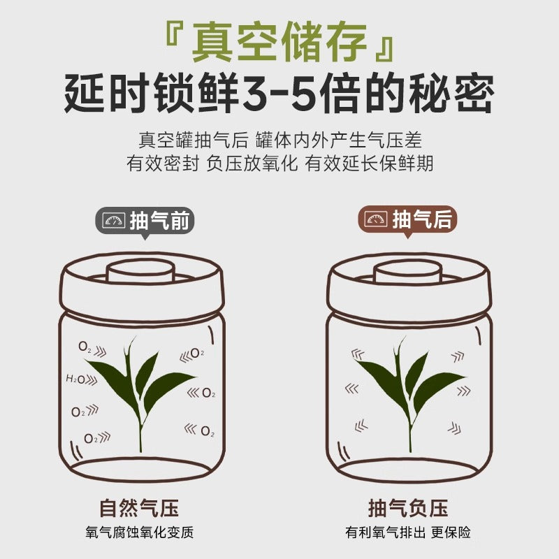 Food-grade airtight storage jars - tea canisters, grain containers, household storage, kitchen containers, vacuum sealed jars