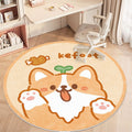 Cute kuromi round rug for living room, computer chair mat for study, foot pad for dressing table in cloakroom, bedside blanket for bedroom