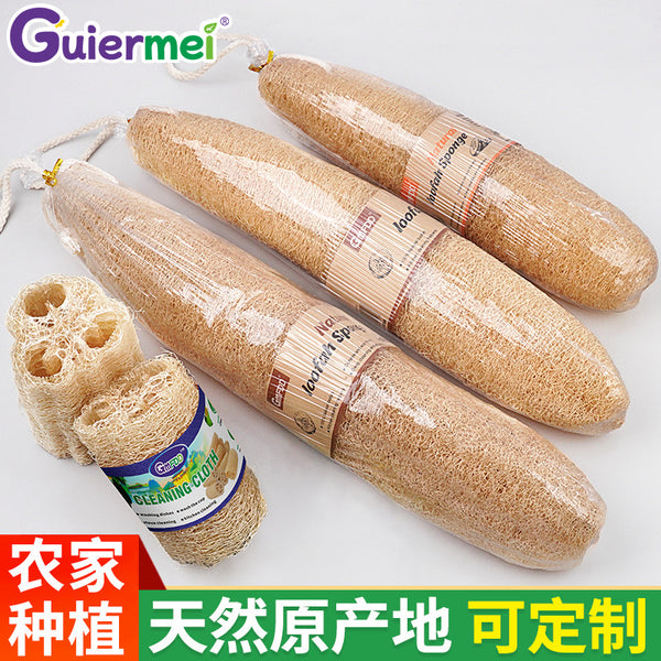 Long root loofah dish towel housework cleaning non-stick oil dishcloth brush pot dishwashing artifact loofah flesh wholesale