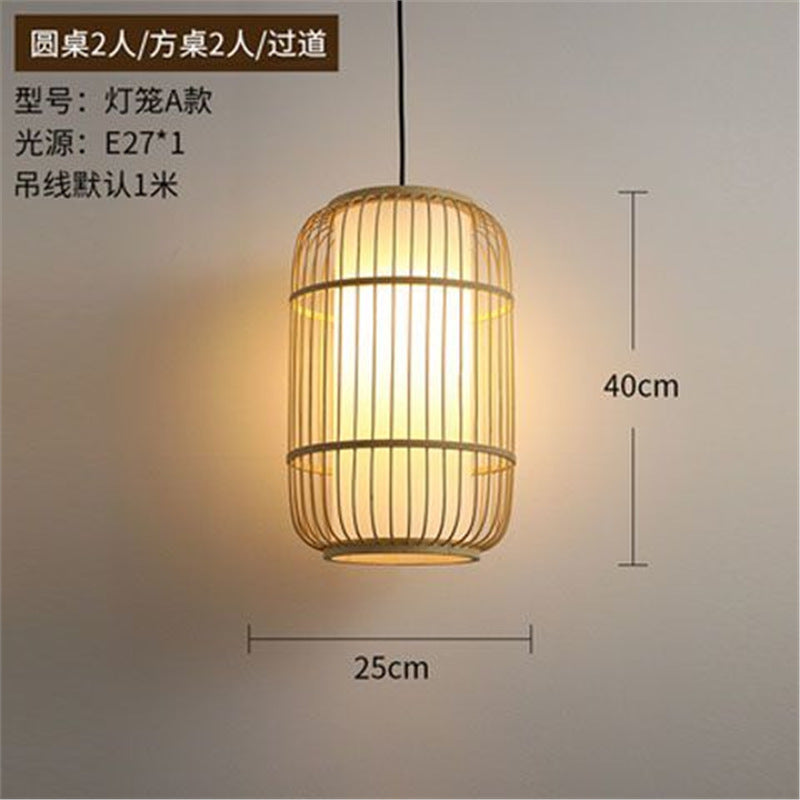 Lantern Bamboo Art Chandelier Bar Bed and Breakfast Tea Room Hot Pot Restaurant Hotel Simple Japanese Restaurant Bamboo Catering Shop Lighting