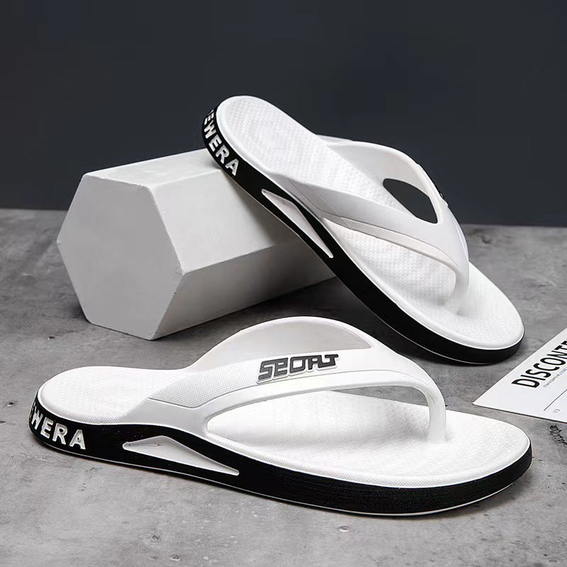 Trendy new flip-flops for men, summer slippers, korean style outdoor anti-slip thong sandals, beach shoes wholesale