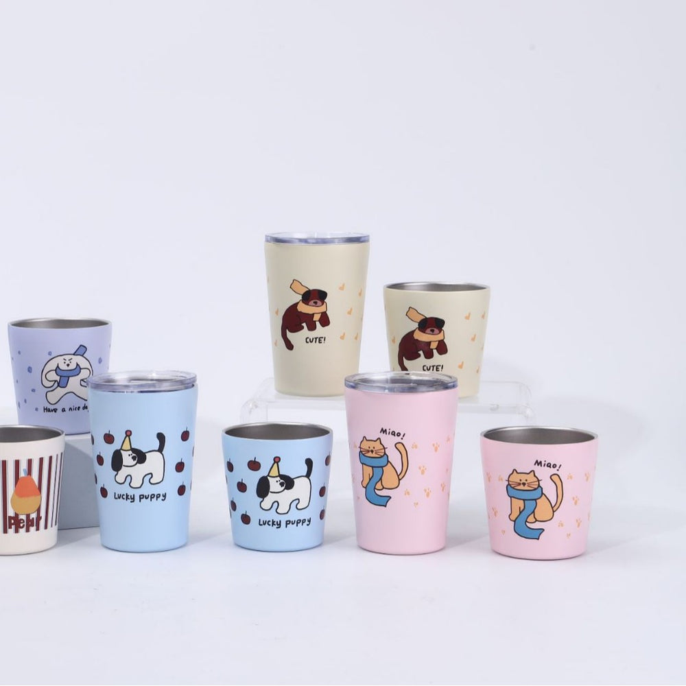 Source manufacturer 304 stainless steel milk thermos cup 14oz mini milk cup good-looking car thermos cup