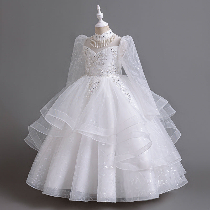 kids catwalk performance dress new arrival children's clothing girl spring and summer dress evening dress princess skirt tutu skirt