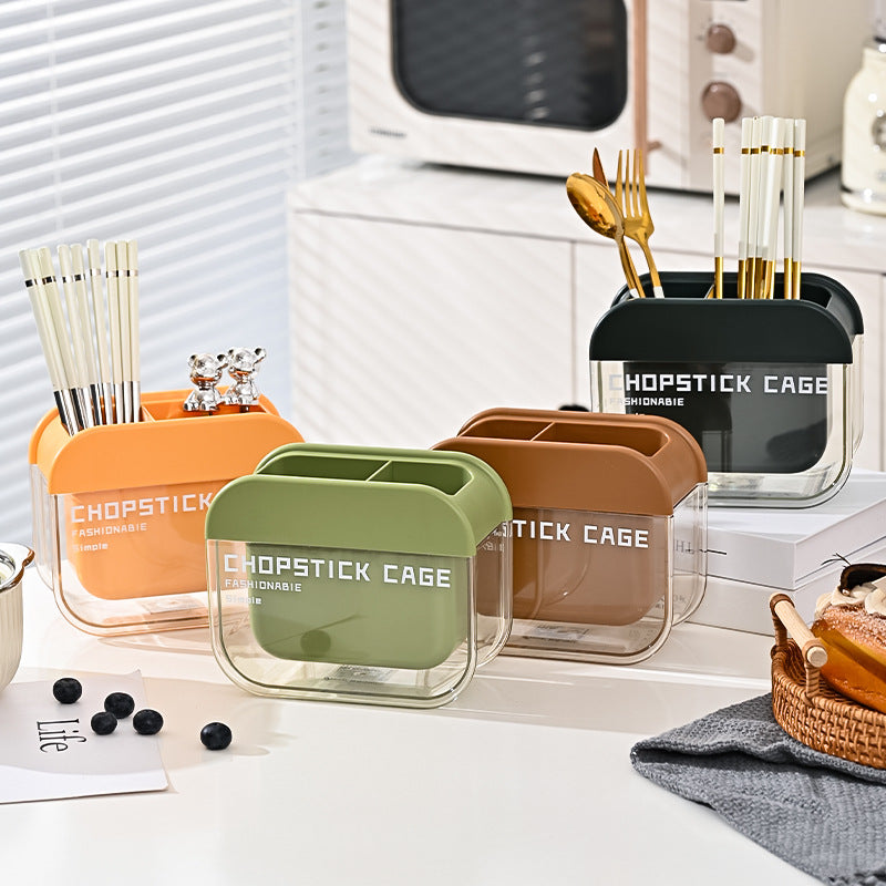 Chopstick cage for home kitchen high-looking chopstick storage box wall-mounted chopstick barrel countertop drain storage rack