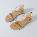 New arrival: trendy women's sandals - roman style, wedge heel, rhinestone embellishments, and criss-cross straps