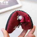 Kids winter half mule birkenstock shoes new arrivalk-stylegirlfashion rhinestone heattech cotton shoes for children