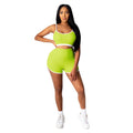 C3635 in-stock cross-border   fashion european and american women's yoga cropped tank top two-piece set
