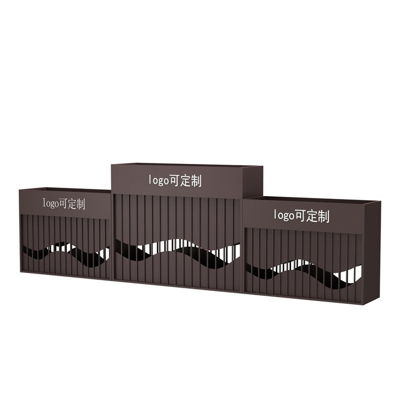 Outdoor wrought iron galvanized sheet flower box sales department commercial street flower bed pot frame square partition courtyard planting flower trough