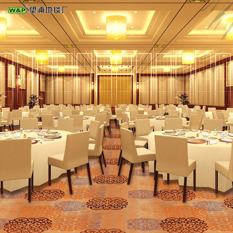 Acmest carpet: custom-made, full-coverage, wool and nylon, flame-retardant, and stain-resistant carpets for star-rated hotel guest rooms and banquet halls