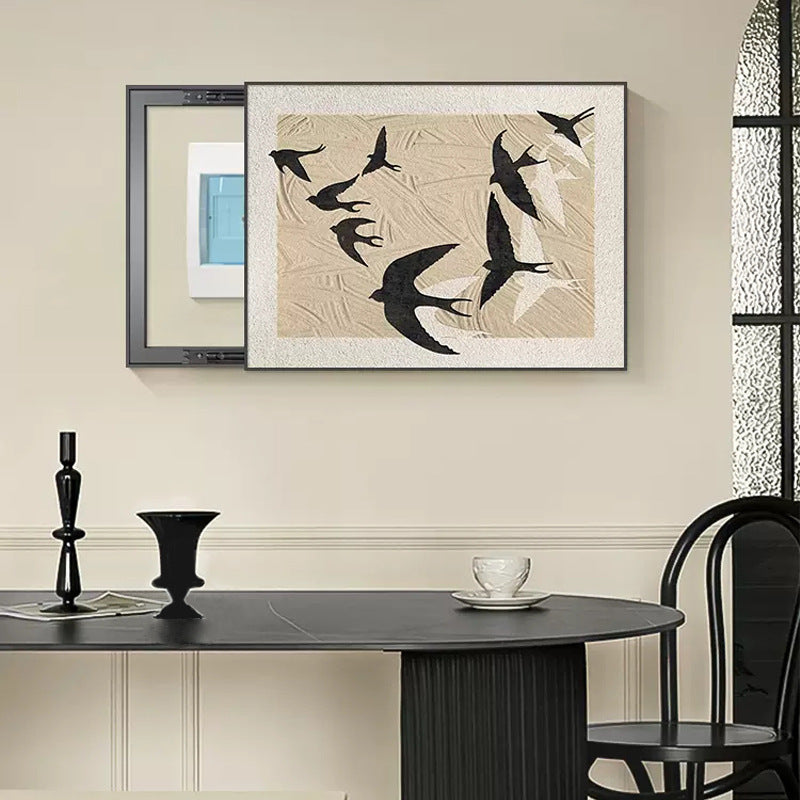 French medieval style meter box decorative painting niche art switch box decoration blocking retro distribution box hanging painting