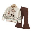 Girls' knitted sweater two-piece set -  autumn/winter new collection - cute pants set for baby girls