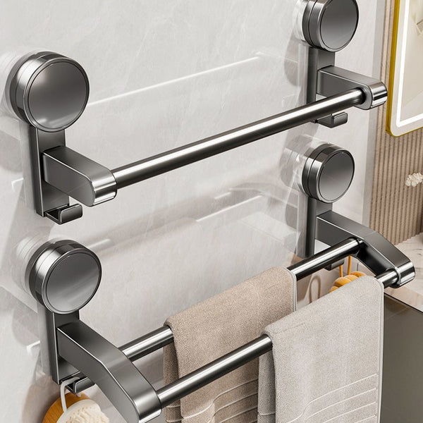 Suction cup towel rack, bathroom non-punching bathroom towel bar, bath towel wall rack, storage hanger, single and double rods