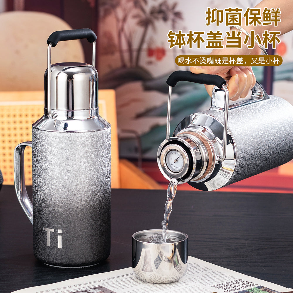 High-end titanium-coated machine cover retro thermal insulation tea cup health-preserving high-value titanium cup business gift box set gift water
