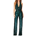 Ready-to-ship european and american new arrivals:   summer cross-border sleeveless halter sequin jumpsuit for women