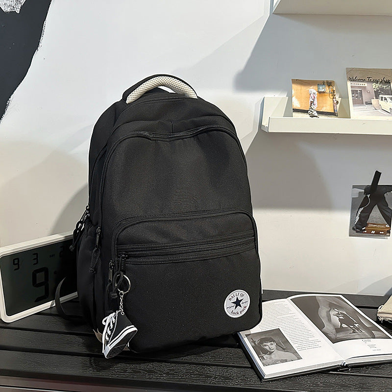 New arrival backpack classic student school bag large capacity lightweight water-repellent backpack lightweight pure color backpack