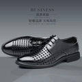 New arrival business hole cool leather shoes men's casual wedding groom british sandals summer breathable youth pointed toe men's shoes