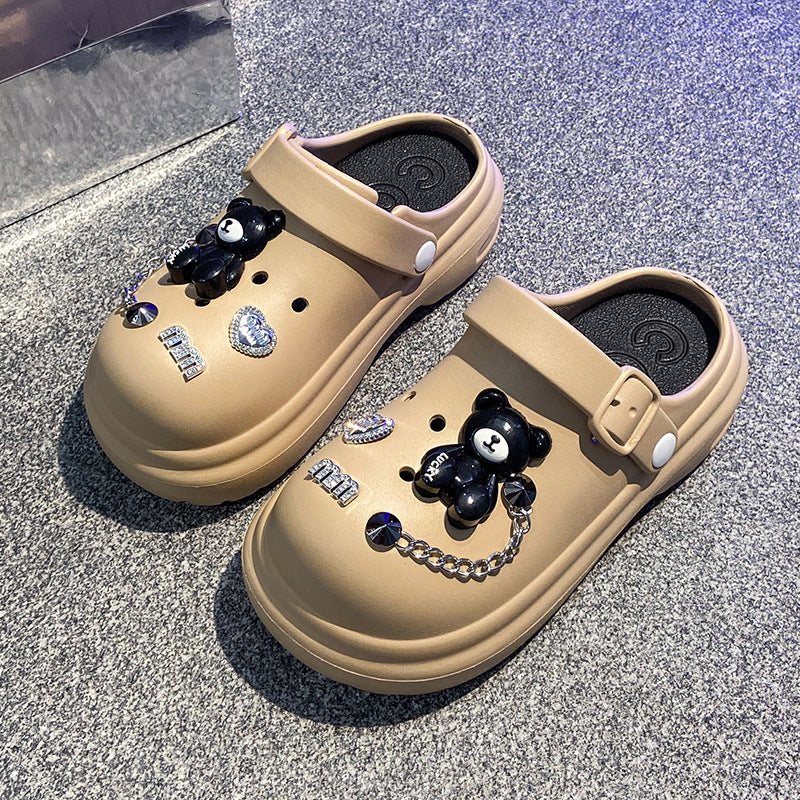 New fashion platform clogs women's thick sole height increasing non-slip trendy cute beach sandals slippers outdoor summer wear