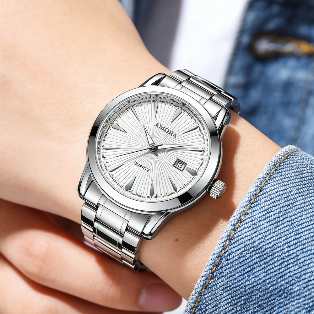 Original classic cross-border dropshipping stainless steel quartz men's watch set - waterproof wholesale men's wristwatch