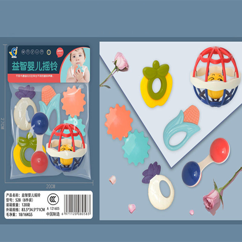 Cross-border Export South East Asia Baby Rattle Hand Rattle Bag Newborn Baby Toys Teeth Chewing Glue Rattle Gifts