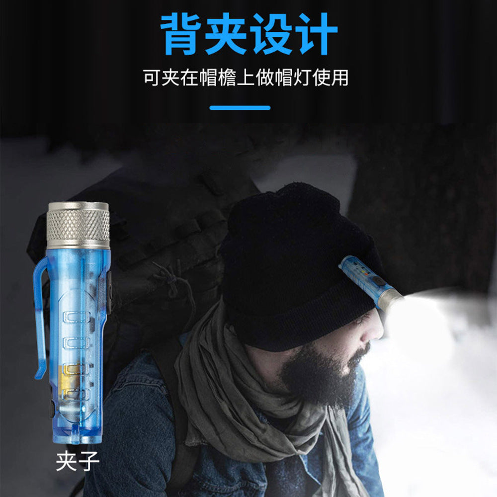 Cross-border new four-color mini flashlight Type-C charging portable magnetic suction clamping cap multi-function work light