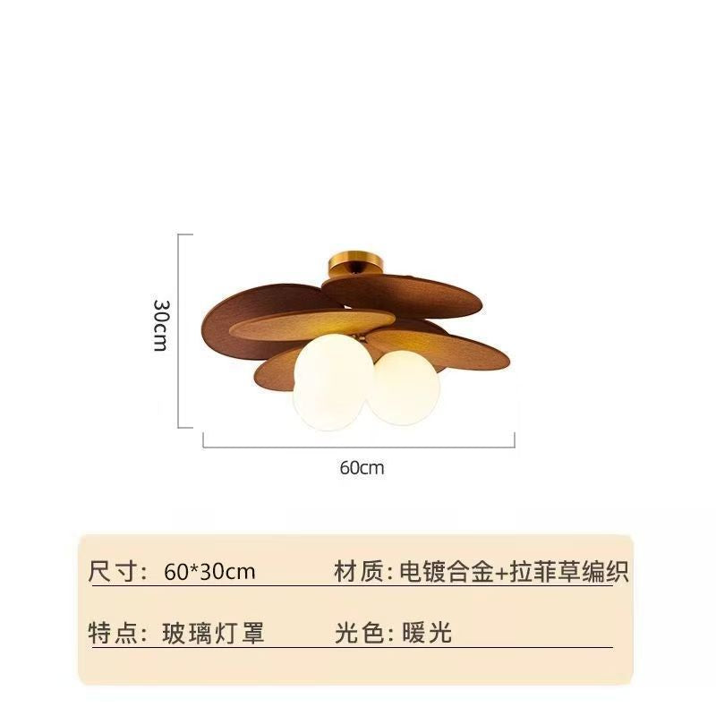 French rattan magic bean chandelier retro bedroom study dining room lamp japanese style b&b living room medieval style ceiling lamp