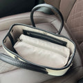 Top-grain leather niche styleclassy women's genuine leather satchel bag large capacity canvas contrast color garden tote bag