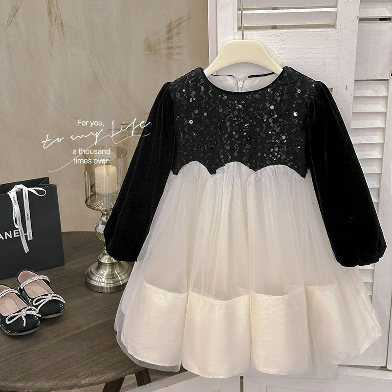 Girls' dress - new autumn  collection: stylish hepburn-inspired birthday dress for baby girls