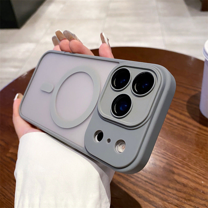 Yadun skin-feeling frosted magnetic suction suitable for apple 17pro mobile phone case iphone16/15 lens film anti-fall sheath