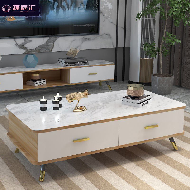 Tv cabinet coffee table modern casual coffee table for home living room small apartment rental house coffee table with drawer tv cabinet