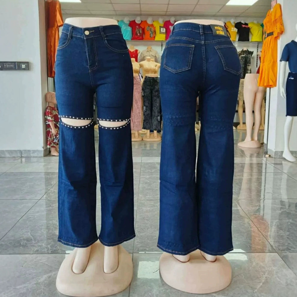 Wholesale loose jeansin stock women's looseflap pocket pantsjeans wholesale pocket jeans