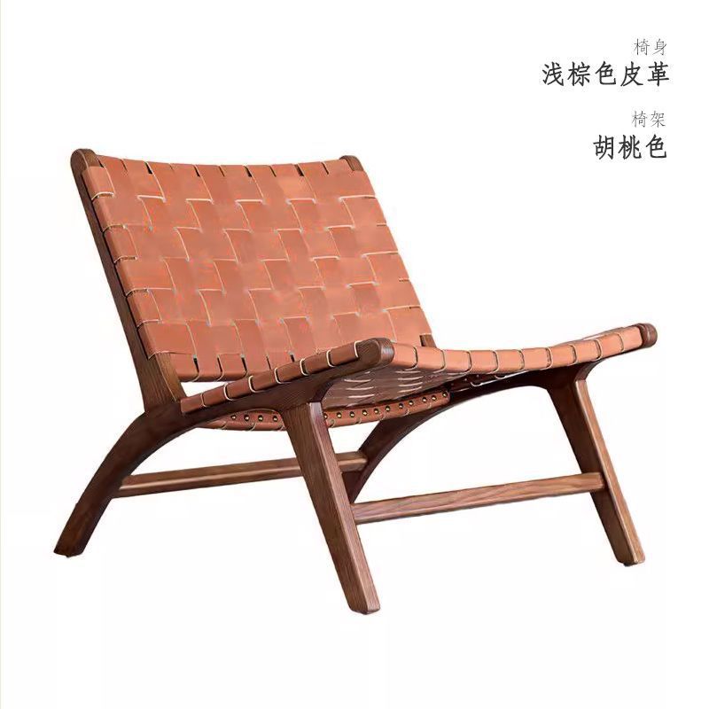 Solid wood sofa chair balcony leisure chair medieval style rattan chair living room lounge chair for homeb&b saddle chair
